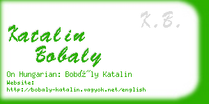 katalin bobaly business card